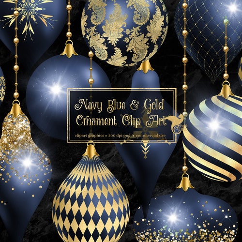 4 Black with Gold Holographic Glitter 4 Inch Christmas Ornament Decoration 