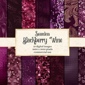 Blackberry Wine - seamless digital paper metallic textures with sequins, glitter and foil instant download commercial use