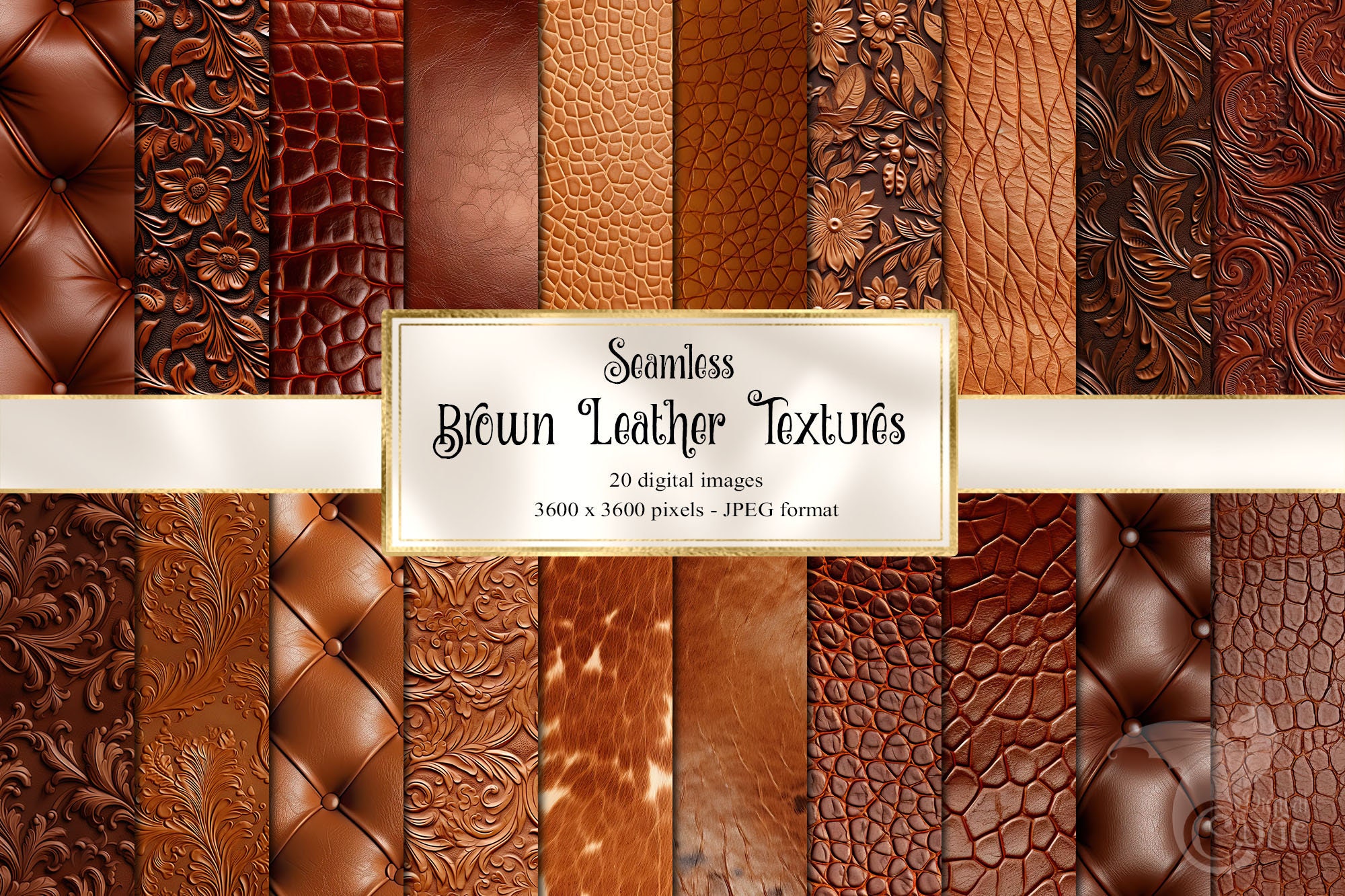 Brown Leather Textures Seamless Leather Textures Digital 