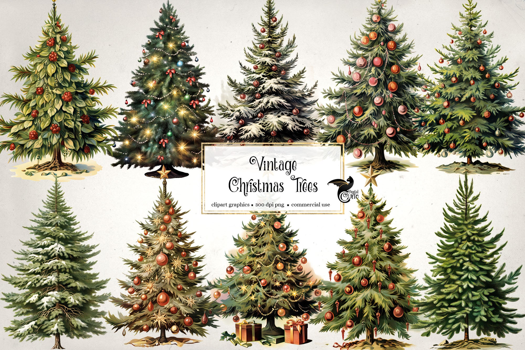 Paint Your Own 14 Inch Medium Vintage Christmas Tree w/ Electrical
