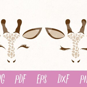 Giraffe Faces SVG, giraffe svg, Wimpers svg, giraffe clipart, Cricut, Cameo, Cut file, Clipart, Svg, DXF, Png, Pdf, Eps
