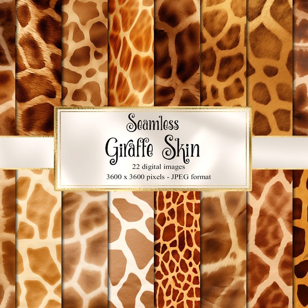 Giraffe Skin Digital Paper, seamless faux fur giraffe print digital paper, commercial use instant download