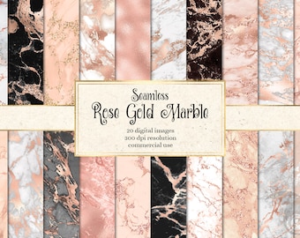 Carta digitale in marmo oro rosa, texture in marmo senza cuciture in download istantaneo rosa e bianco per uso commerciale
