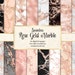 Rose Gold Marble Digital Paper, seamless marble textures in blush pink and white instant download for commercial use