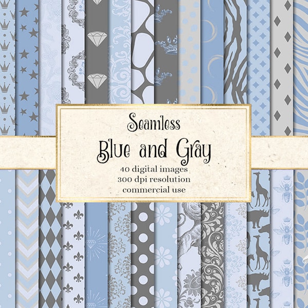 Blue and Grey - Etsy