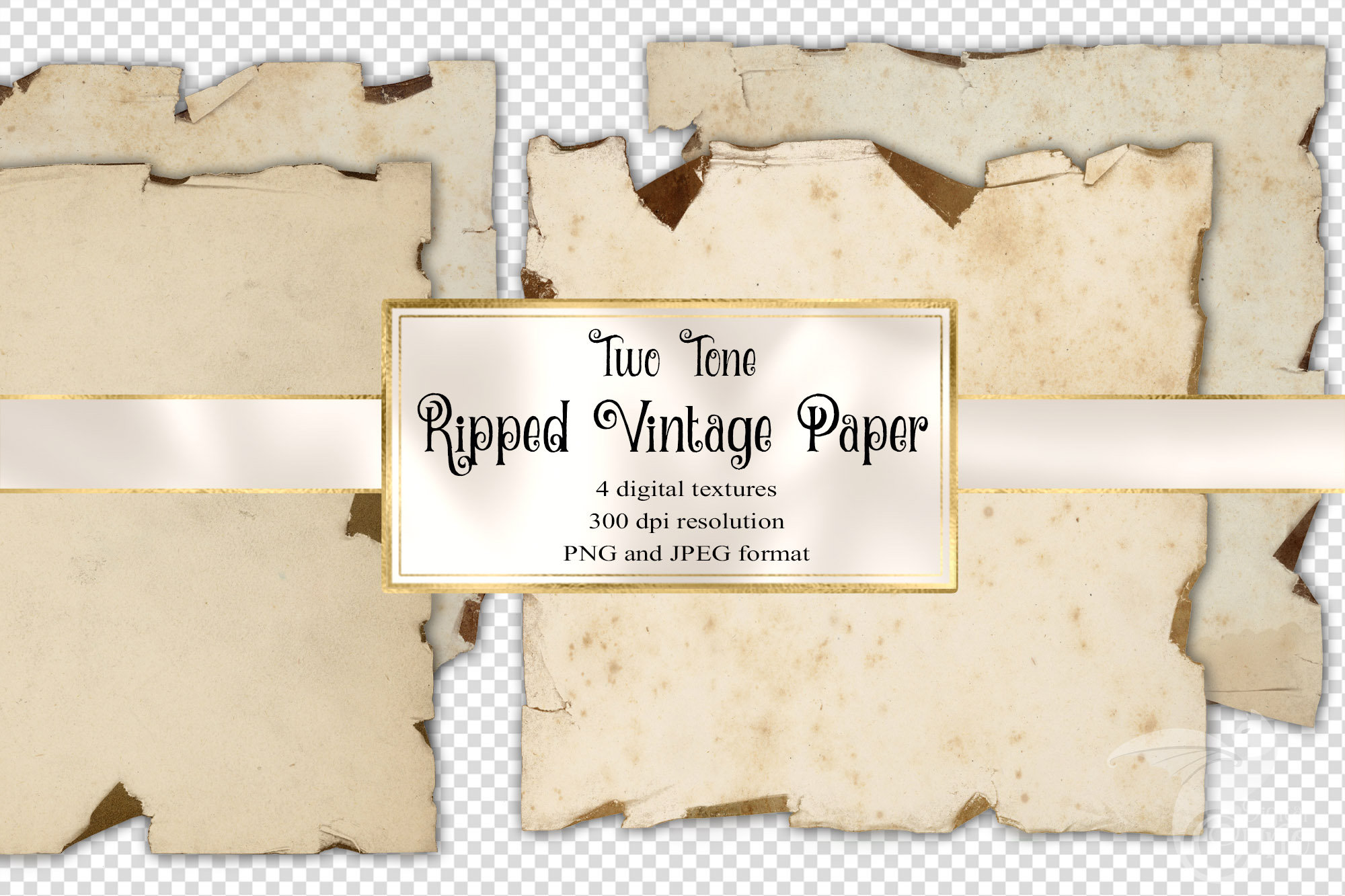 Two Tone Ripped Vintage Paper Textures Vintage Antique Etsy UK