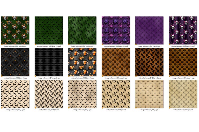 Antique Halloween Digital Paper, Skull Damask Patterns (12x12", 300dpi ...