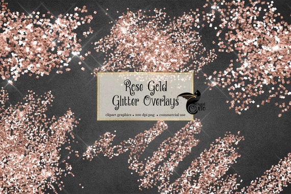 Download Rose Gold Glitter Overlays Clipart Png Glitter Sparkling Etsy