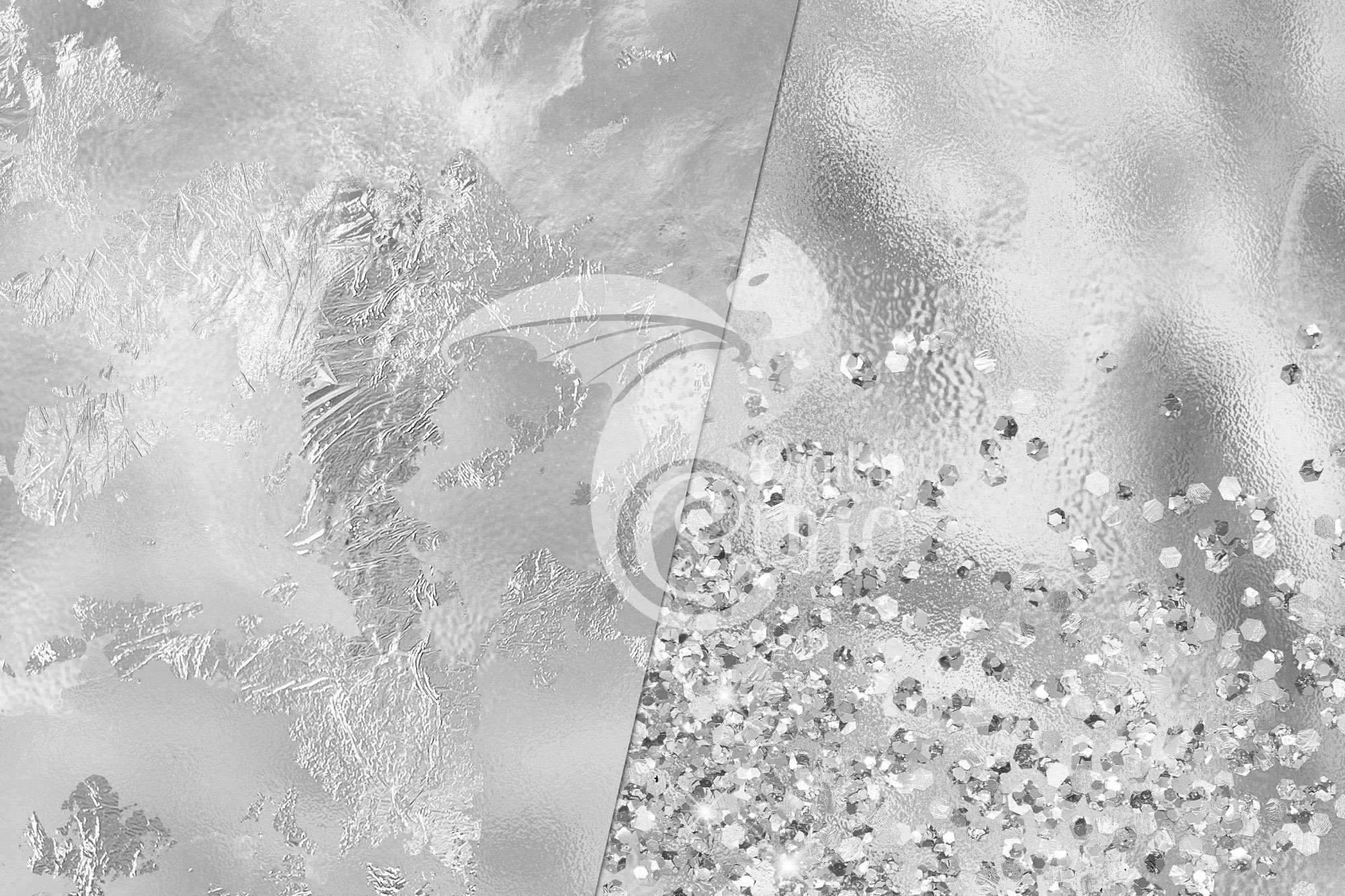 Silver Foil and Glitter Textures Digital Foil Shimmer Etsy