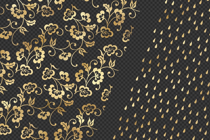 Download Gold Pattern Overlays 2 seamless gold foil pattern PNG | Etsy