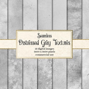 Distressed Gray Textures, seamless gray textured digital paper, rustic grey backgrounds, grunge textures, tileable instant download