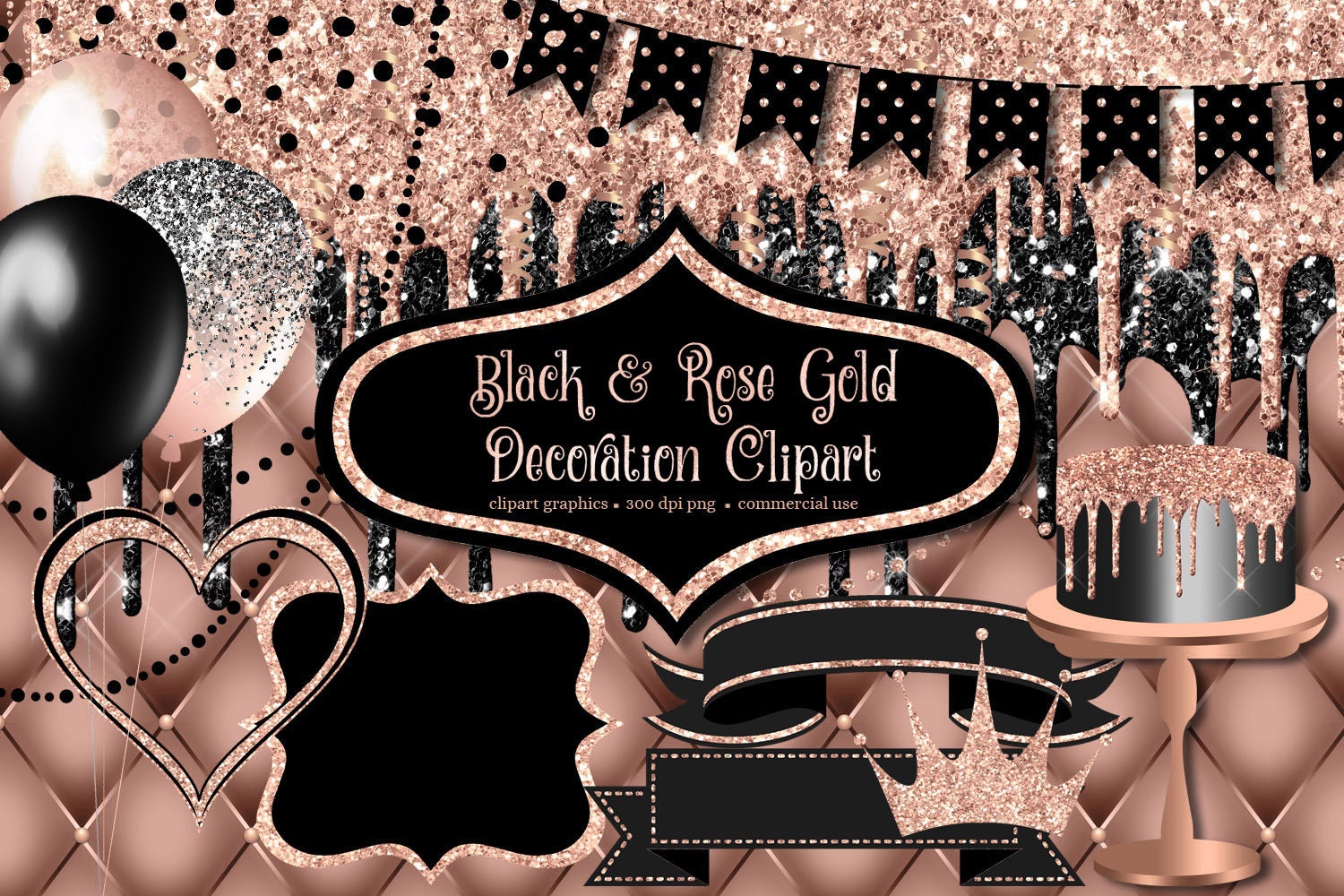 Black and Gold Birthday Party Decorations 50 Pieces Macao