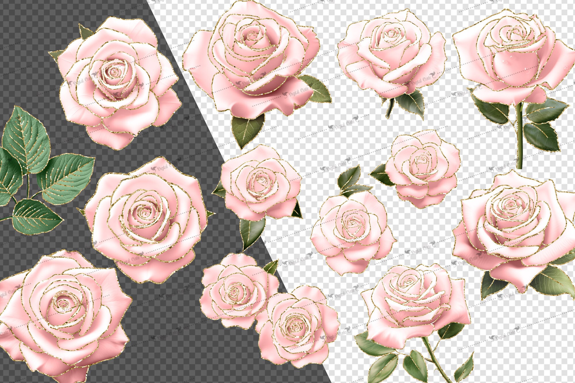 Liquid Rose Gold Clip Art Set - PrettyWebz Media Business Templates &  Graphics
