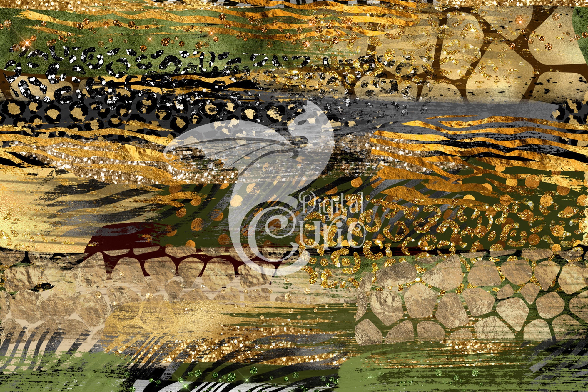 Safari Brush Stroke Digital Paper – Seamless Animal Print Patterns ...