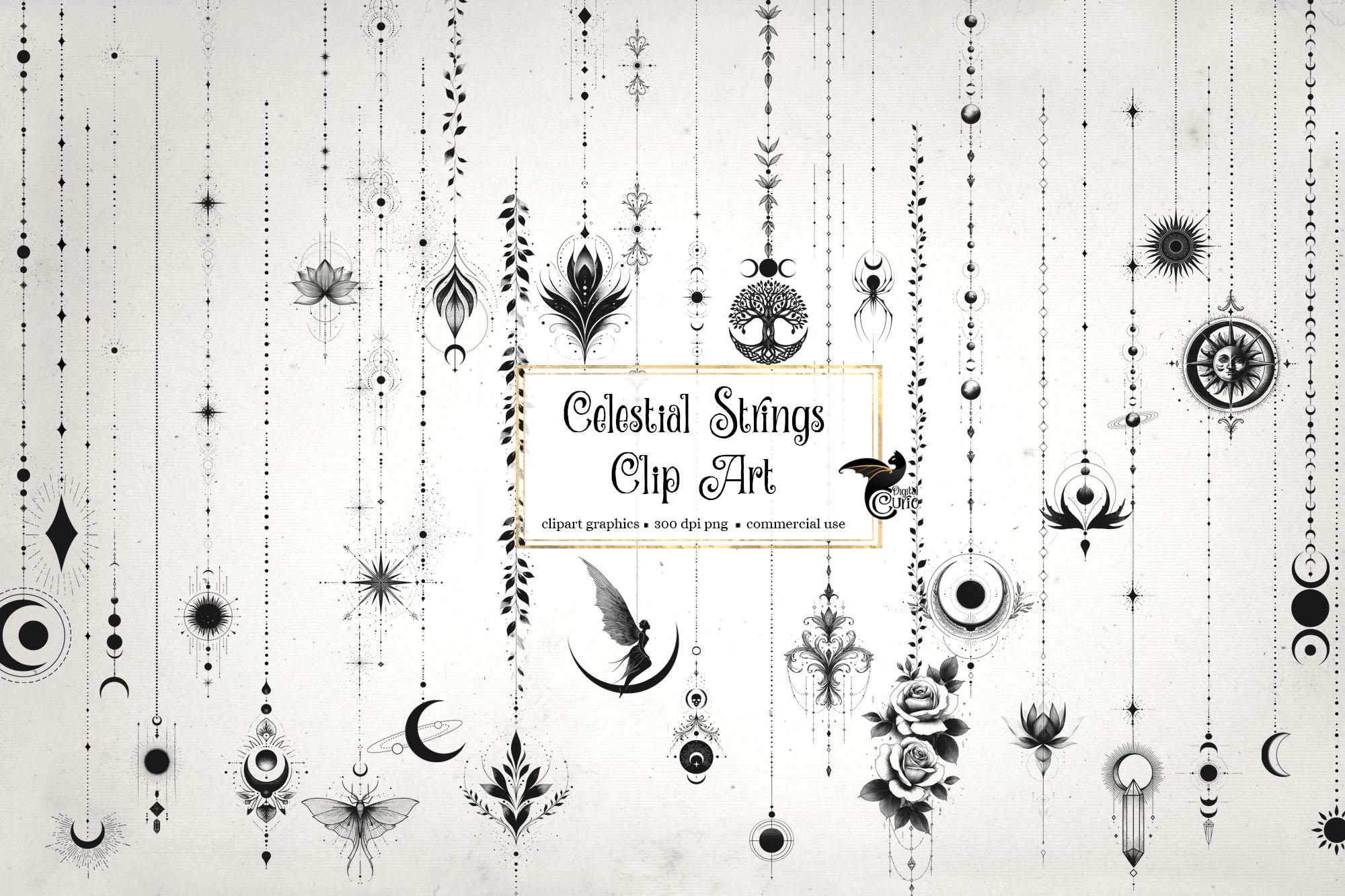 250 Celestial Strings, Illustrations and Clip Art - Minimalist Cosmic ...