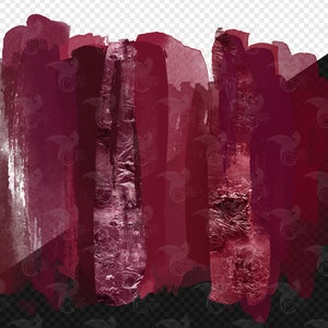 Burgundy Watercolor Brush Strokes Clipart, Paint Elements in Digital ...