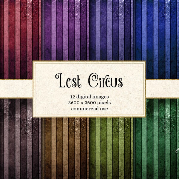 Lost Circus digital paper backgrounds vintage Victorian grunge distressed textures, Gothic printable scrapbook paper commercial use