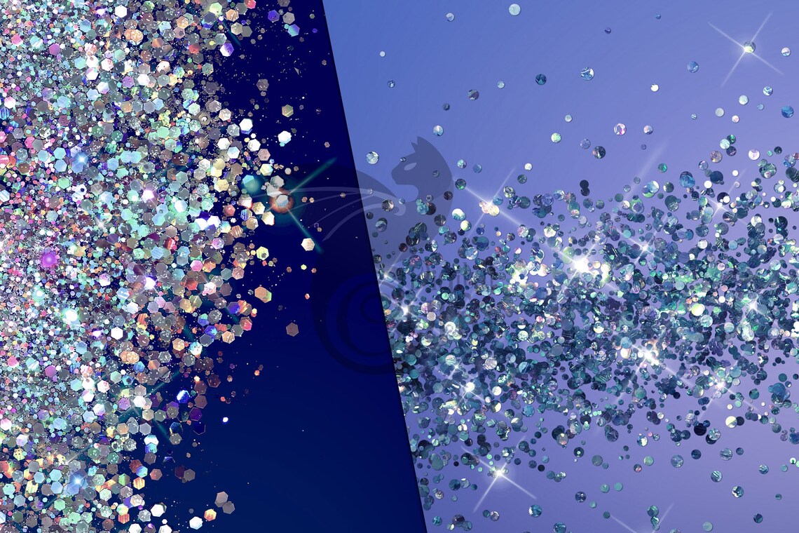 Blue Holographic Glitter Digital Paper printable scrapbook Etsy