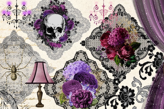 Gothic Burgundy Scrapbook Papers Graphic by Digital Attic Studio
