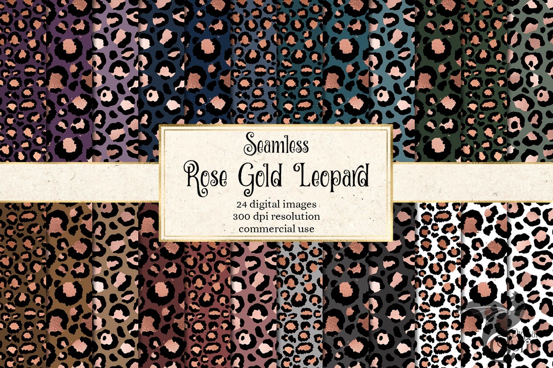 Rose Gold Leopard Skin Digital Paper, Seamless Cheetah Pattern (digital ...
