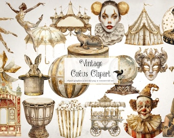 Vintage Circus Clipart - antique carnival masquerade png clip art graphics for commercial use