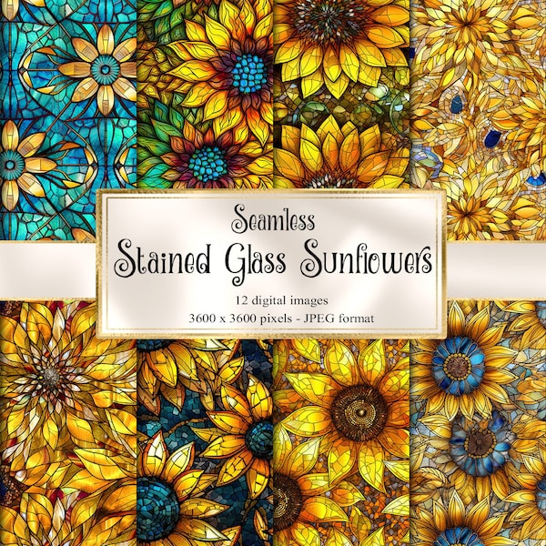 Sunflower Stained Glass Pattern - Etsy