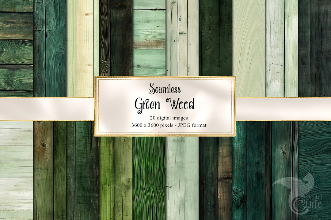 Green Wood Textures Digital Paper, Seamless Rustic Wood Digital Paper ...