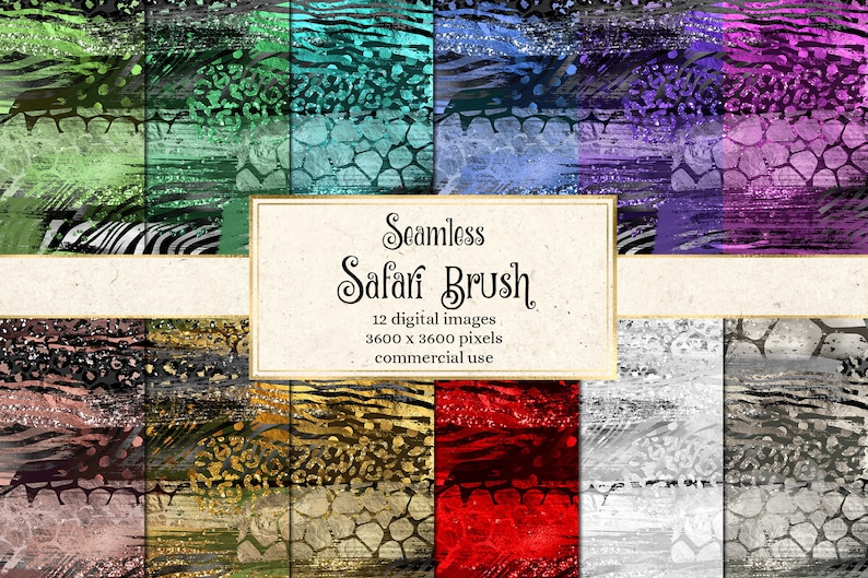 Safari Brush Stroke Digital Paper – Seamless Animal Print Patterns ...