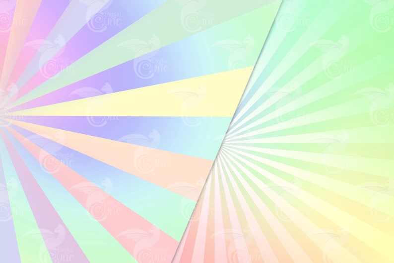 Pastel Rainbow Sunburst Digital Paper fondos imprimibles de descarga instantánea para uso comercial imagen 2