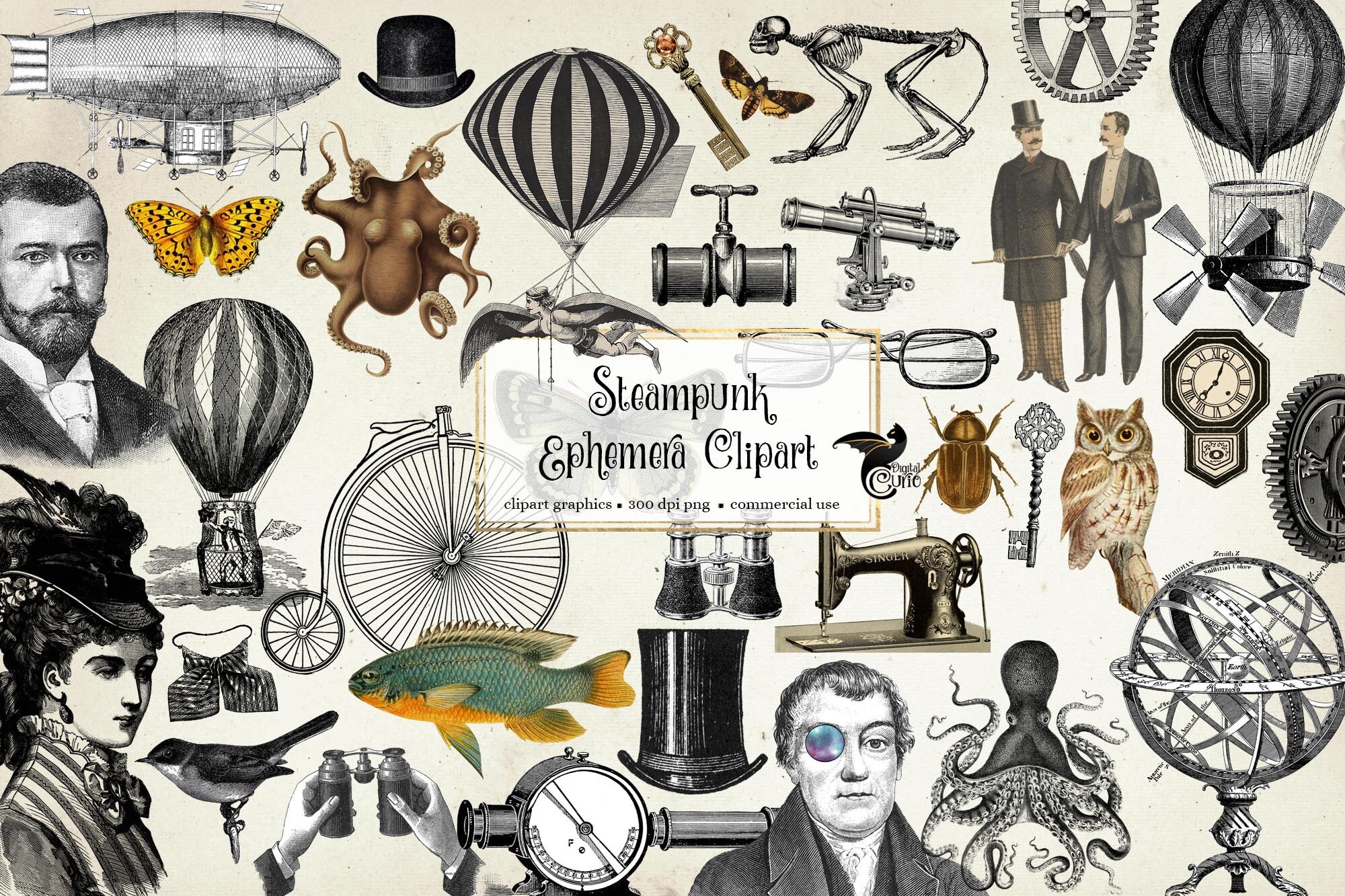 Vintage Steampunk Clip Art
