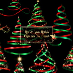 Rot und Grün Schleife Weihnachtsbaum Clip Art - Urlaub weihnachtliche glitzer png Grafiken zum sofortigen Download kommerziell nutzbar