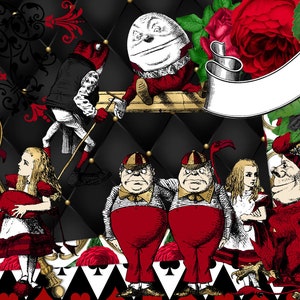 Queen of Hearts Digital Scrapbook Kit – Alice in Wonderland Clipart (Digital Download) image 3