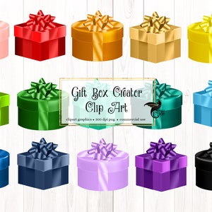 Gift Box Ringer Clip Art - Erstelle Deine eigene Farb-Geschenkbox im PNG Format Sofort-Download für den kommerziellen Gebrauch