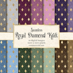Royal Diamond Kraft digitales Papier, nahtlose Rautenmuster Hintergründe, Prinzessin Muster Scrapbook Paper Pack, digitale Textur Pack