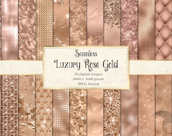 Luxury Rose gold digital paper, seamless rose gold scrapbook paper, blush pink, digital paper, foil, rose gold glitter, metal, metallic