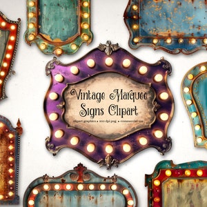 Vintage Marquee Signs Clipart - rustieke circusafbeeldingen in PNG-indeling, direct downloaden voor commercieel gebruik