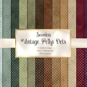 Vintage Polka Dots Digital Paper, Carta scrapbook retrò, sfondi a pois, texture vintage, uso commerciale download istantaneo digitale