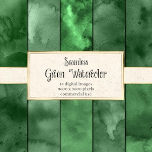 Groen aquarel digitaal papier - naadloze aquarel texturen instant download afdrukbaar plakboekpapier voor commercieel gebruik