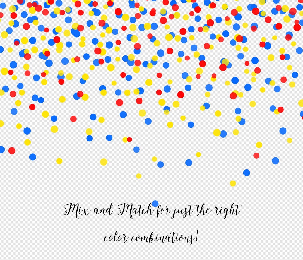 Bright Party Confetti Overlays Clipart Polka Dot Clip Art Etsy
