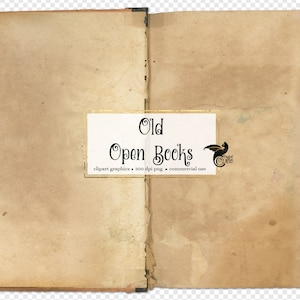 Oude open boeken - digitale vintage antieke PNG-afbeeldingen van blanco boekpagina's direct downloaden voor commercieel gebruik