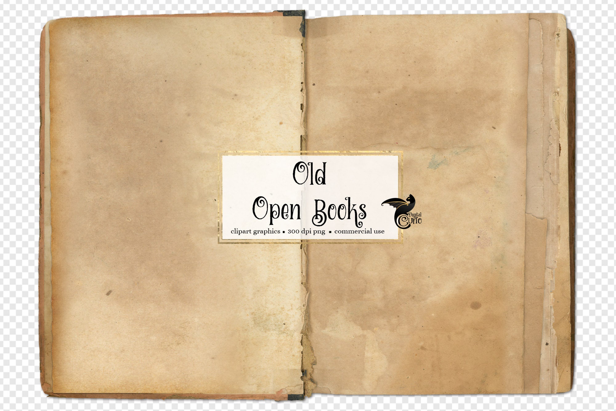Old Open Books Digital Vintage Antique PNG Images of Blank Book Pages  Instant Download for Commercial Use 