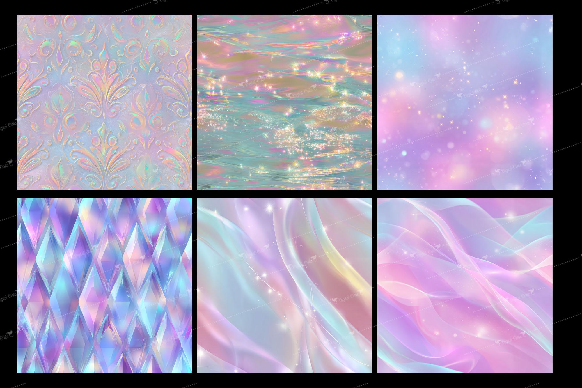 Shimmer Textuers Ethereal Iridescent Textures Digital Paper – Seamless Pastel Shimmer ...