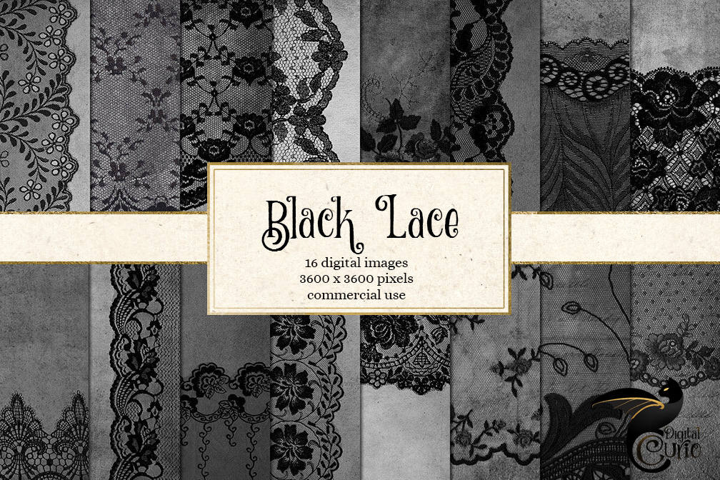 Black Lace Digital Paper, Lace Backgrounds, Victorian Gothic Grunge Textures, Digital Black Lace printable scrapbook paper