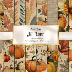 Papel Digital de lino de otoño, fondos de tablones de madera de papel de álbum de recortes imprimibles de papel digital de calabaza de otoño rústico transparente