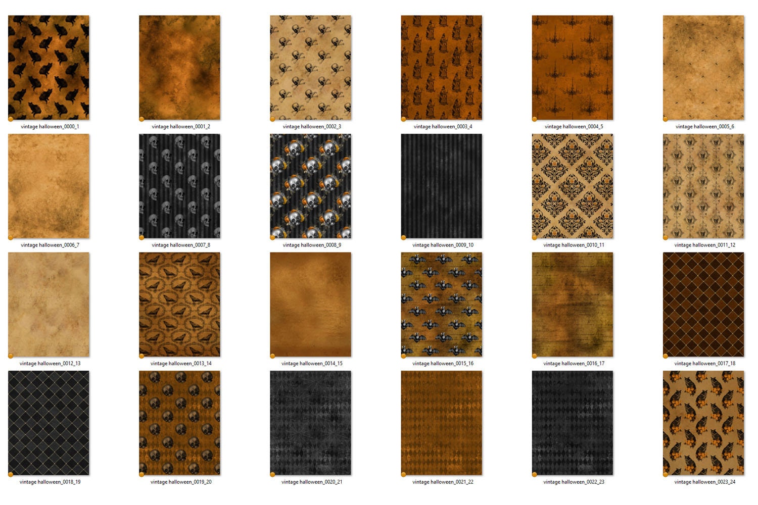 Vintage Halloween Digital Paper, Skull Damask Textures (8.5x11 ...