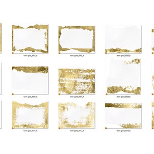 May include: A set of 12 digital gold foil frames with a distressed, textured look. These frames are perfect for adding a touch of elegance to your digital designs.