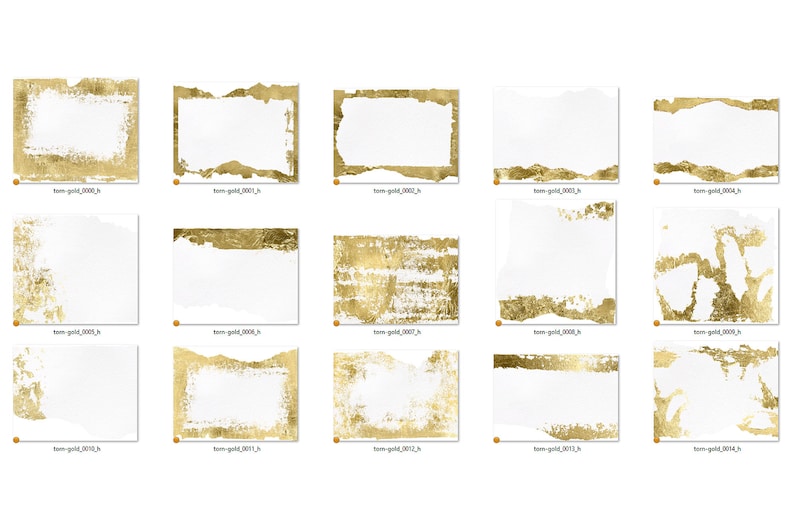 May include: A set of 12 digital gold foil frames with a distressed, textured look. These frames are perfect for adding a touch of elegance to your digital designs.