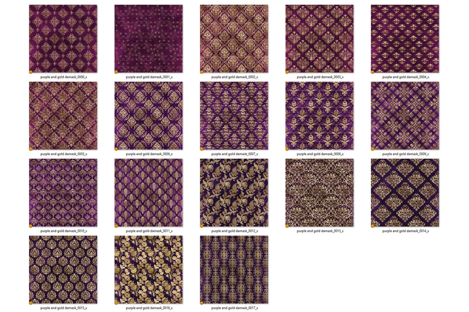 Purple and Gold Damask Digital Paper Seamless Damask Patterns Etsy