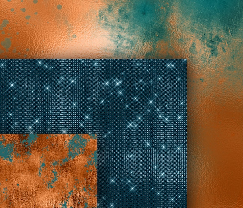 Download Copper and Patina Digital Paper antique copper textures | Etsy