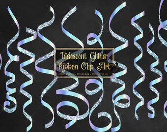 Schillernde Glitzerschleife Clip Art - PNG Format (Digitaler Download)